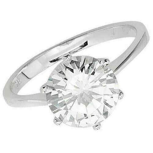Sterling Silver Solitaire Ring Engagement Gemstone 925 Hallmarked Size J - T