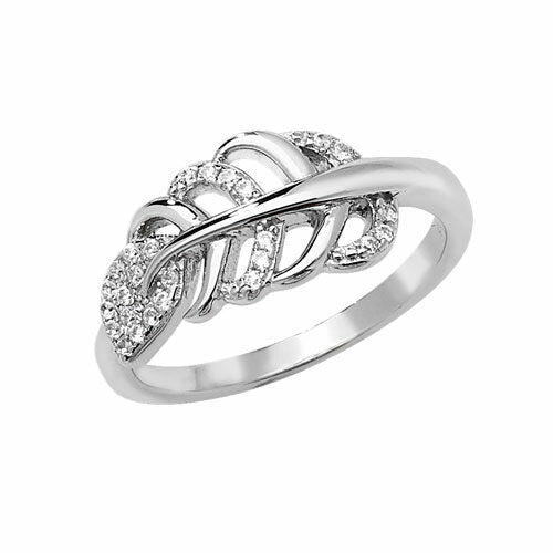 Sterling Silver Leaf Ring Anniversary Gemstone 925 Hallmarked Size L - Q