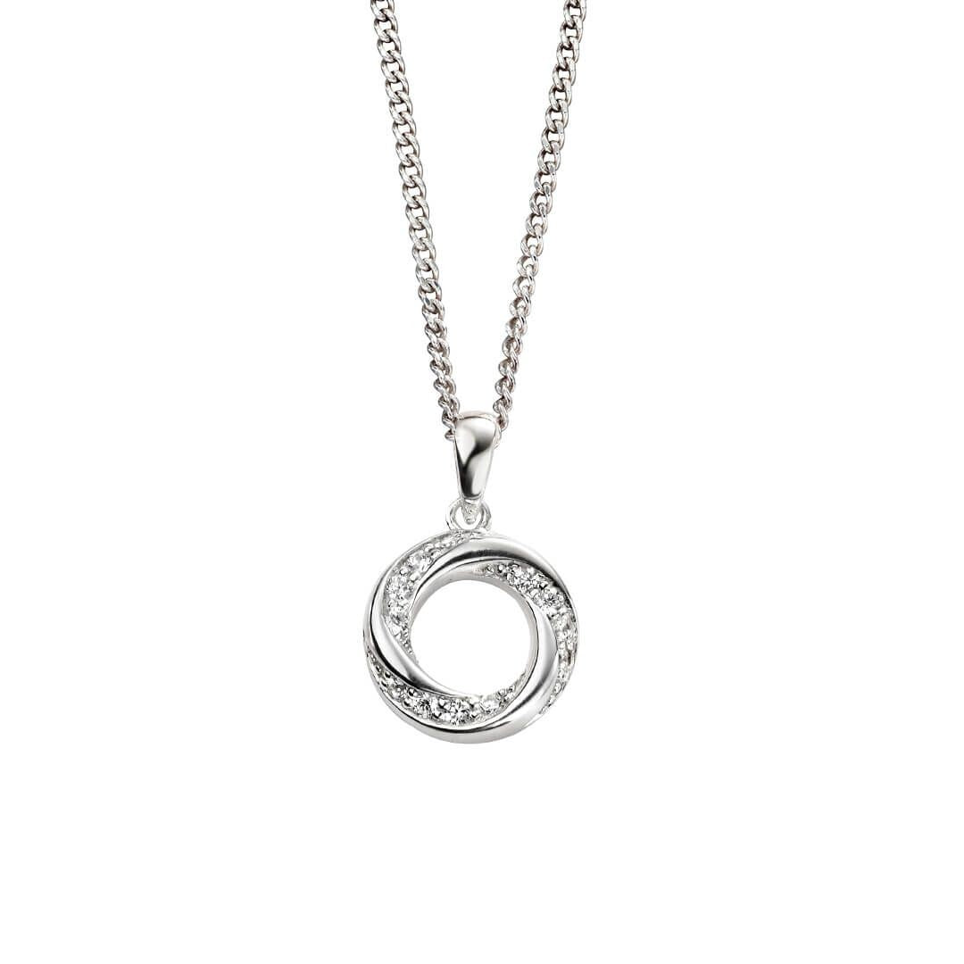 Channel Set Gemstone Pendant Sterling Silver 925 Hallmarked All Chain Lengths