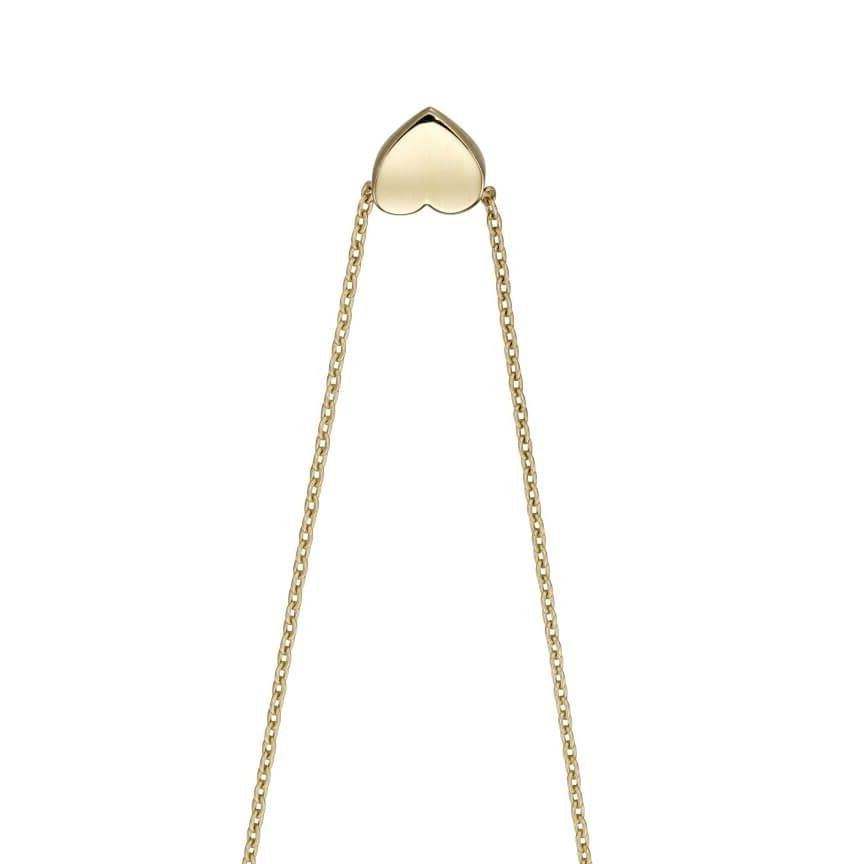Small Heart Necklace 9ct Yellow Gold 375 Hallmarked British Made 43cm