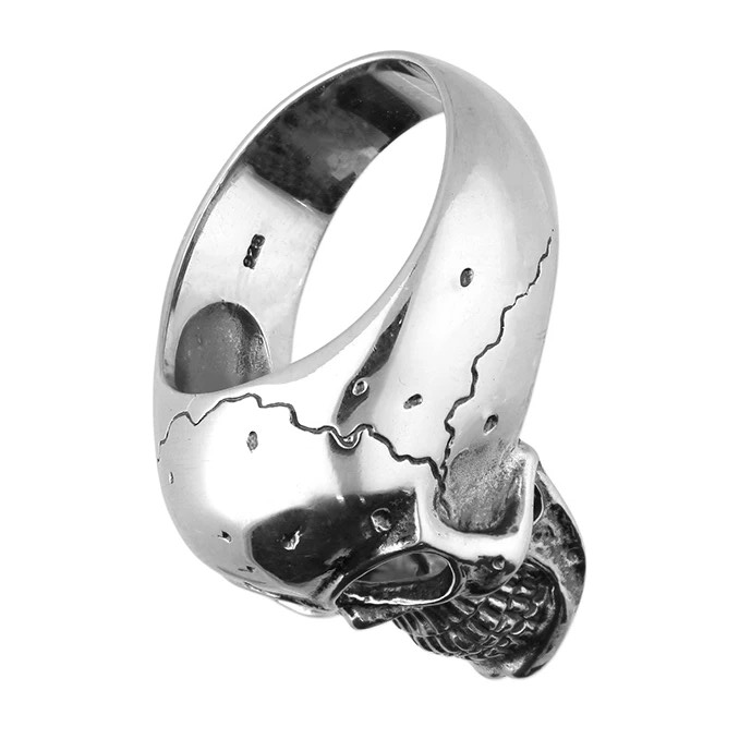 Sterling Silver Gents Ring Skull Design 925 Hallmarked Size T- Z British Made