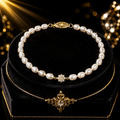 Seed Pearl And Diamond Bracelet In 9ct Yellow Gold 375 Hallmarked British Made