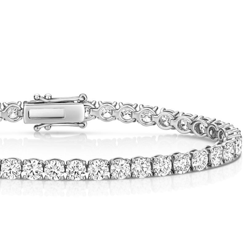 Lab Grown Diamond 18ct White Gold Tennis Bracelet Hallmarked British Made