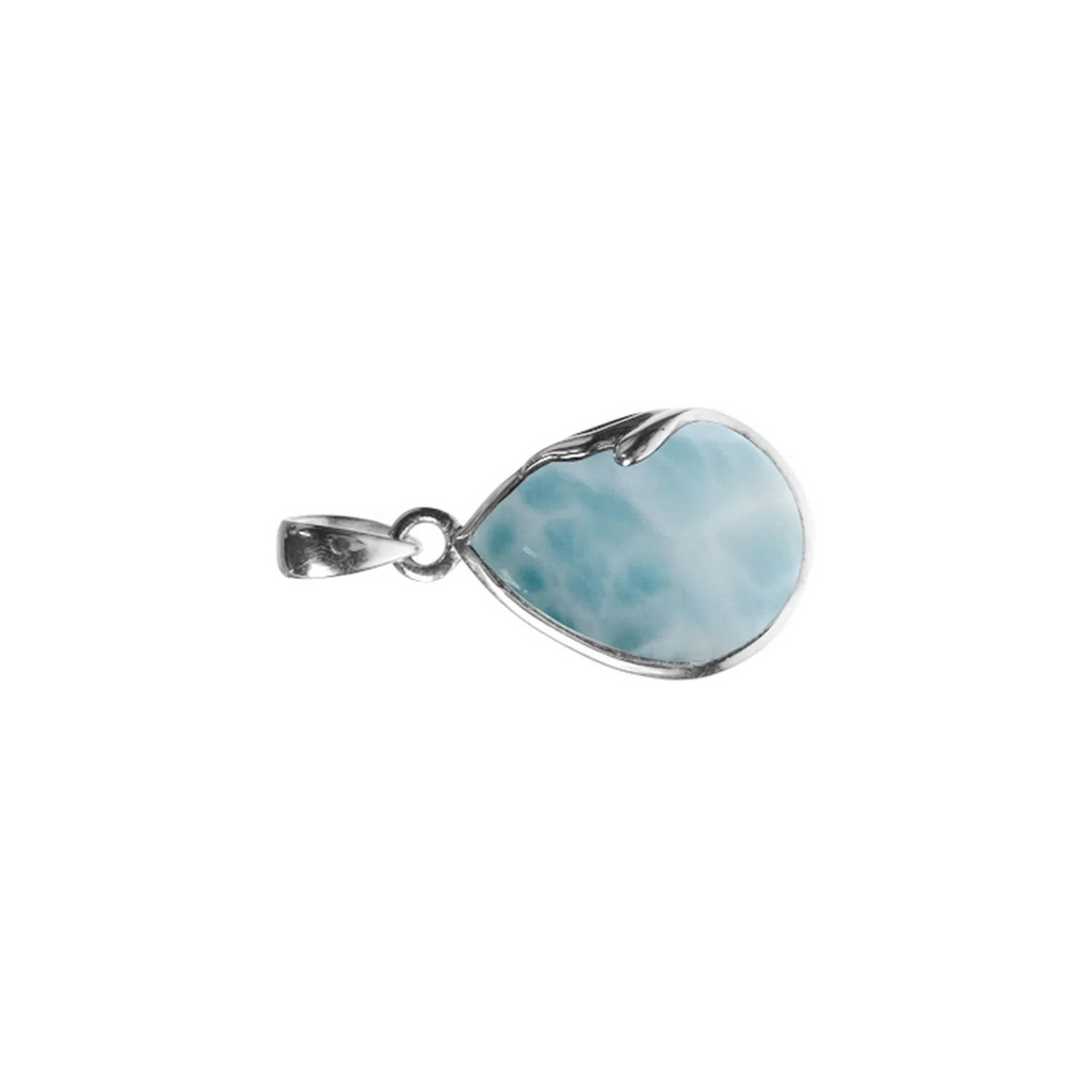 Teardrop Larimar Pendant Sterling Silver 925 Hallmarked All Chain Lengths