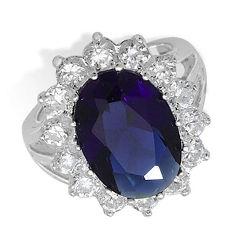 Sterling Silver Cluster Sapphire Ring 925 Hallmarked British Made Sizes J - R