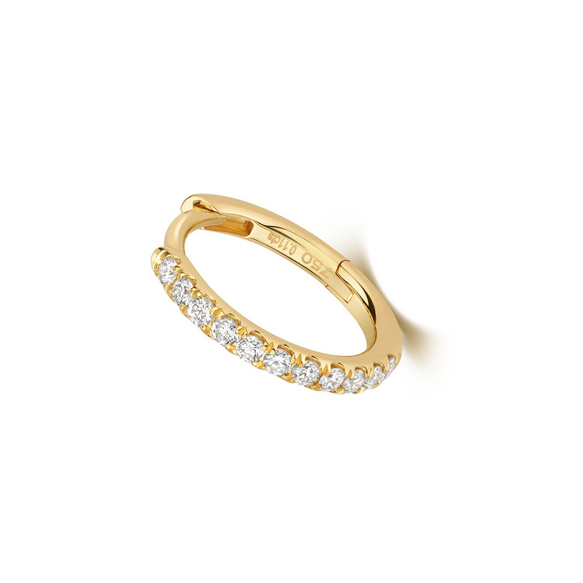 9.7mm 11 Natural Diamond Hoop Earring 18ct Yellow Gold Hallmarked British Made
