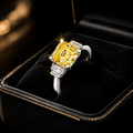 Asscher Cut Citrine Ring Sterling Silver 925 Hallmarked Sizes I - P British Made