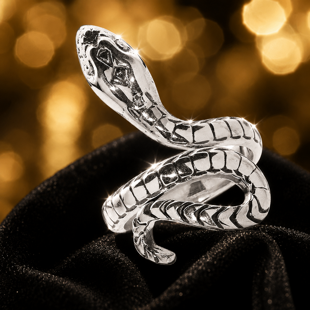 Sterling Silver Snake Ring Wrap 925 Hallmarked Size L - T British Made