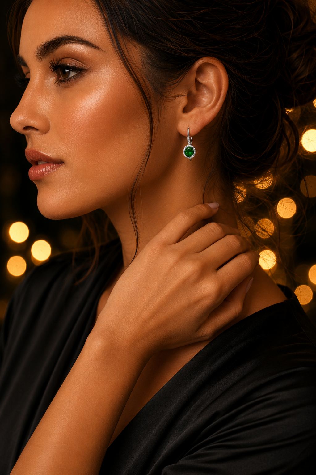 Emerald Drop Earrings Solid Sterling Silver 925 Hallmark Brand New Boxed