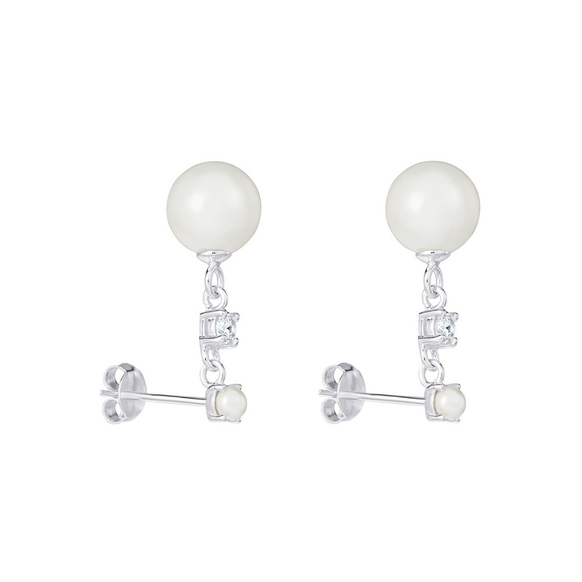 Gemstone Drop Pearl Earrings Sterling Silver 925 Hallmarked Brand New Boxed