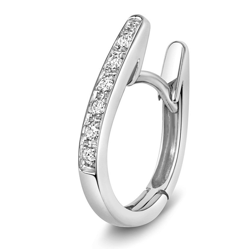 9mm Oval Natural Diamond Hoop Earrings 18ct White Gold Hallmarked British Made