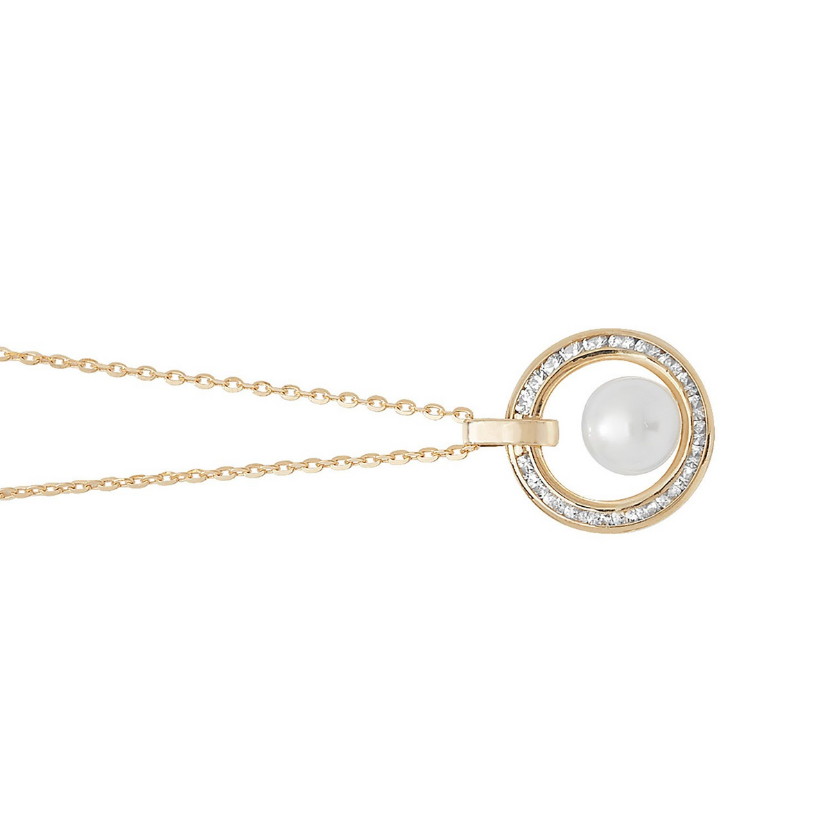 Ladies Eternity Pearl Necklace 9ct Yellow Gold 375 Hallmarked British Made