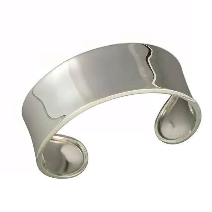 Wide Dished Cuff Bangle Sterling Silver 925 Hallmarked British Made Brand New
