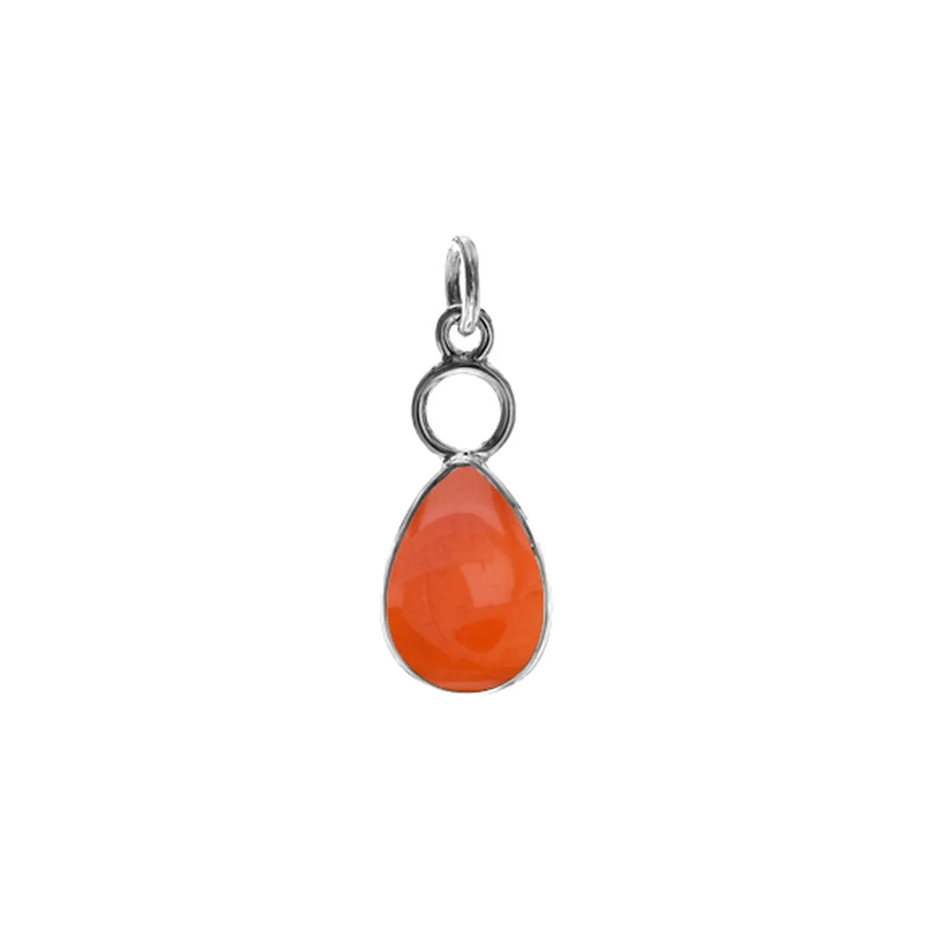Carnelian Hoop Pendant Sterling Silver 925 Hallmark All Chain Lengths Brand New