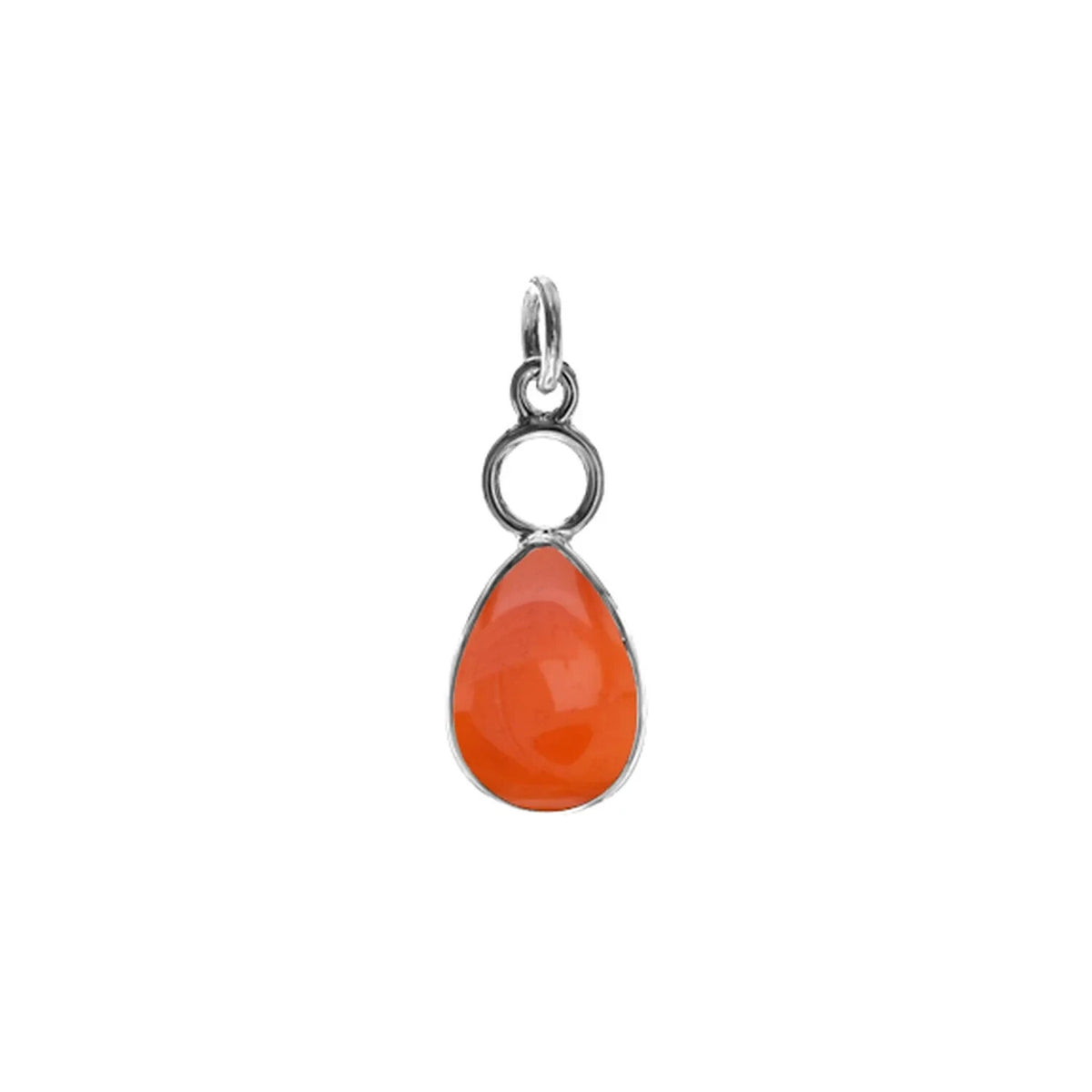 Carnelian Hoop Pendant Sterling Silver 925 Hallmark All Chain Lengths Brand New
