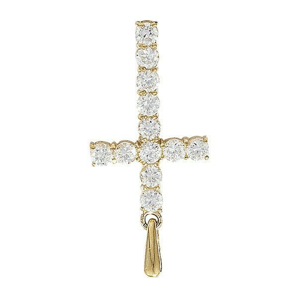 9ct Yellow Gold Cross Gemstone Pendant Hallmarked British Made All Chain Lengths