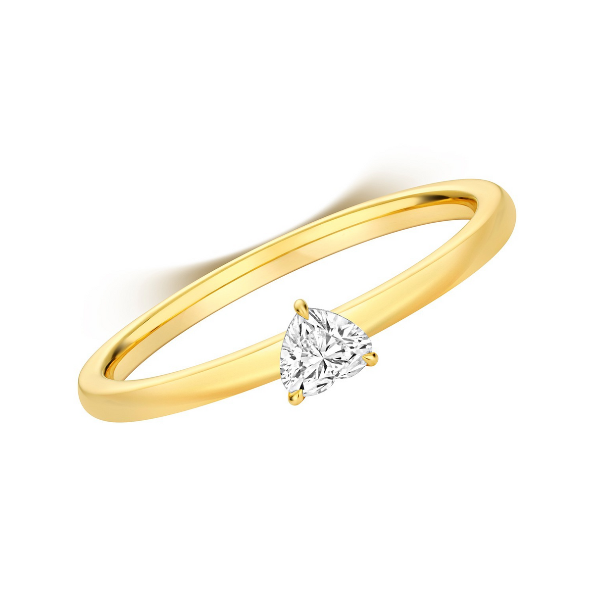 1 Natural Diamond Heart Solitaire Ring 18ct Yellow Gold Hallmarked Sizes K - N