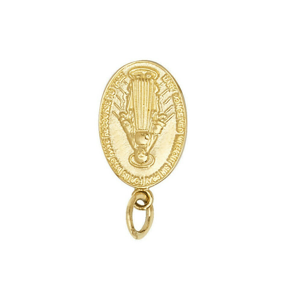 Yellow Gold Miraculous Medal Pendant Hallmarked British Made All Chain Lengths