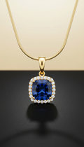 Sapphire Pendant Necklace Statement Gemstone